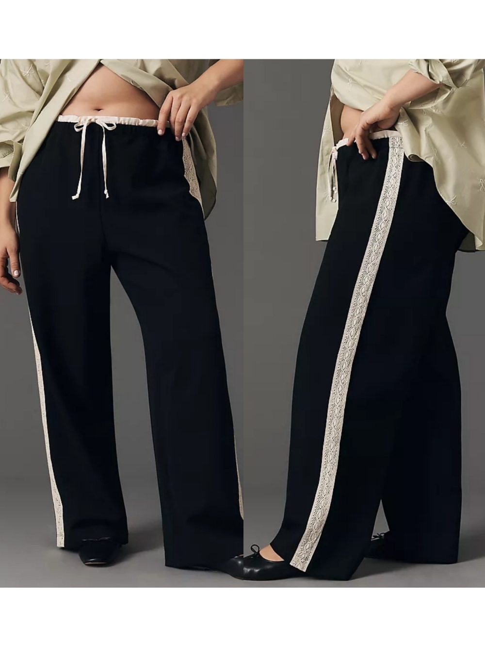 Anthropologie Maeve Crochet Track Stripe Pant Size 2X